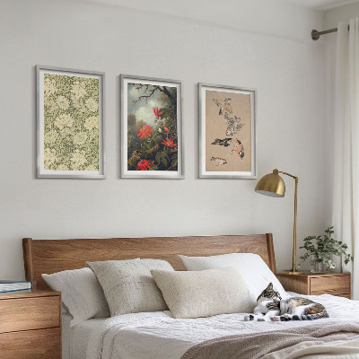 Composizione di quadri Fiori uccelli natura