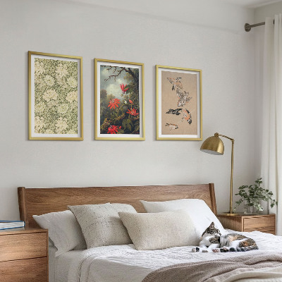 Composizione di quadri Fiori uccelli natura
