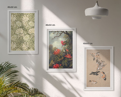 Composizione di quadri Fiori uccelli natura