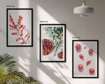 Set di 3 quadri Frutti rossi delle piante minimalismo