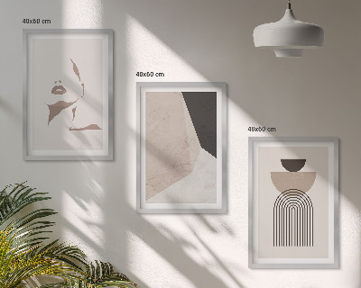 Set di 3 quadri Forme astratte del viso