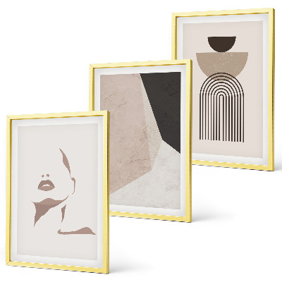 Set di 3 quadri Forme astratte del viso