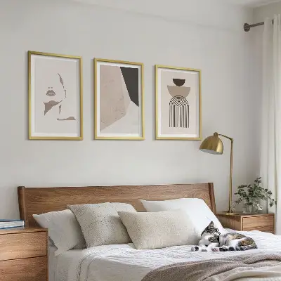 Set di 3 quadri con forme astratte del viso