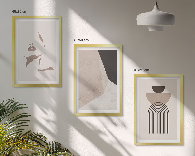 Set di 3 quadri Forme astratte del viso