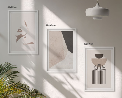 Set di 3 quadri Forme astratte del viso
