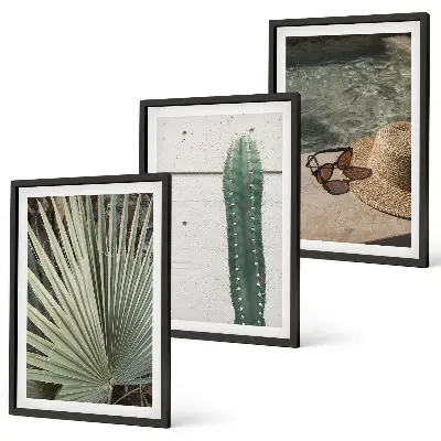 Set di quadri incorniciati decorazioni con piante tropicali