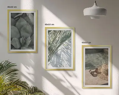Set di quadri incorniciati con stampa di piante tropicali per le vacanze
