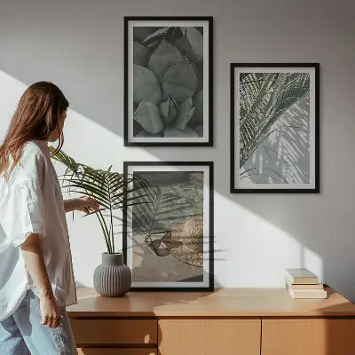 Set di quadri incorniciati con stampa di piante tropicali per le vacanze