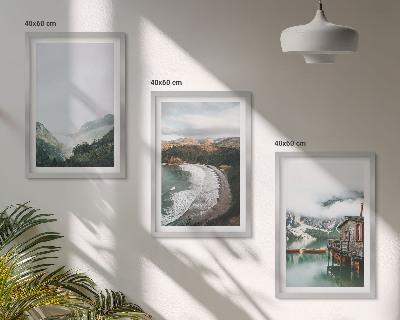 Composizione di quadri Montagne, spiaggia, nuvole, acqua