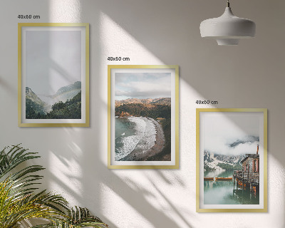 Composizione di quadri Montagne, spiaggia, nuvole, acqua