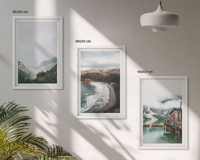 Composizione di quadri Montagne, spiaggia, nuvole, acqua