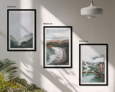 Composizione di quadri Montagne, spiaggia, nuvole, acqua