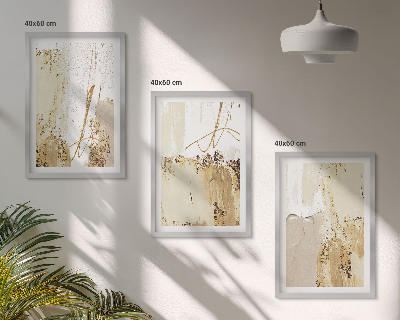 Set di quadri incorniciati Motivi astratti beige e bianchi