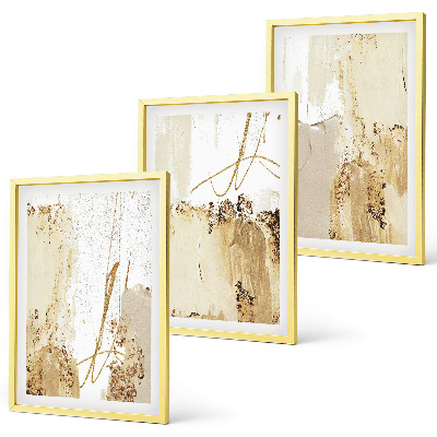 Set di quadri incorniciati Motivi astratti beige e bianchi