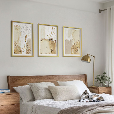 Set di quadri incorniciati Motivi astratti beige e bianchi
