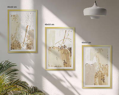Set di quadri incorniciati Motivi astratti beige e bianchi