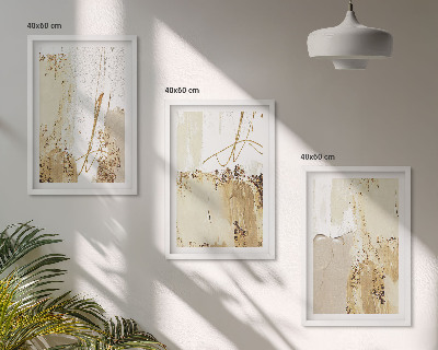 Set di quadri incorniciati Motivi astratti beige e bianchi