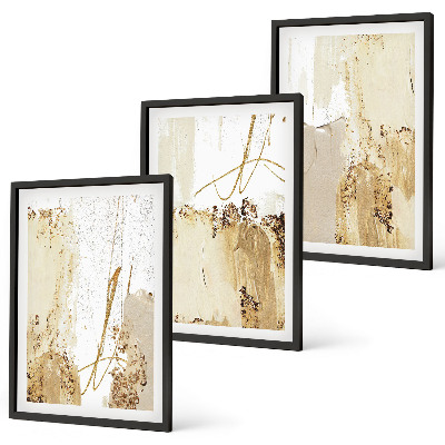 Set di quadri incorniciati Motivi astratti beige e bianchi
