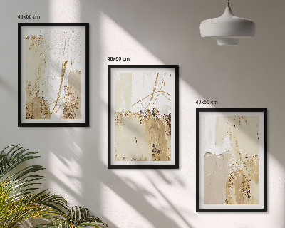 Set di quadri incorniciati Motivi astratti beige e bianchi
