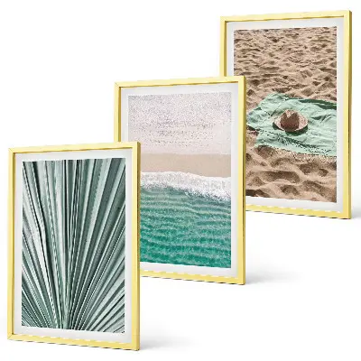 Set di 3 quadri con vista su vacanze, spiaggia e mare