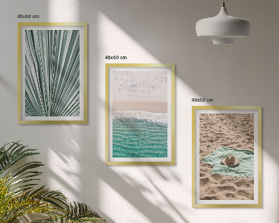 Set di 3 quadri Vacanze, vista sulla spiaggia e sul mare