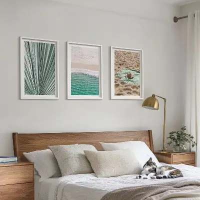 Set di 3 quadri con vista su vacanze, spiaggia e mare