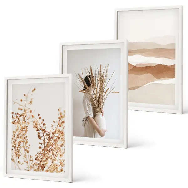 Set di quadri incorniciati con motivi floreali in stile rustico boho