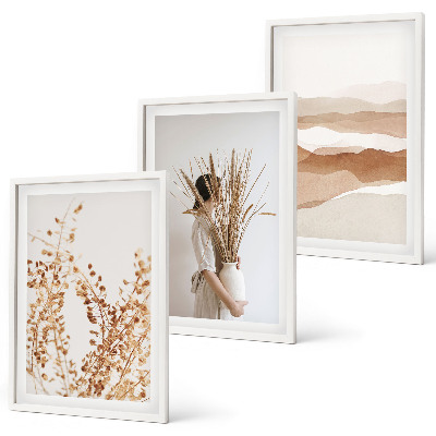 Set di quadri incorniciati Motivi floreali rustici in stile boho