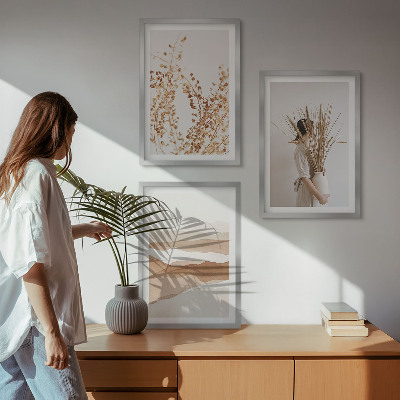 Set di quadri incorniciati Motivi floreali rustici in stile boho