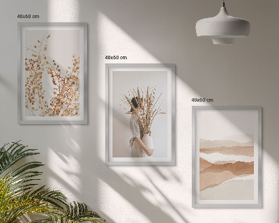 Set di quadri incorniciati Motivi floreali rustici in stile boho