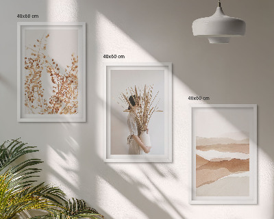 Set di quadri incorniciati Motivi floreali rustici in stile boho