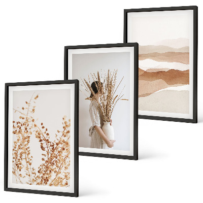 Set di quadri incorniciati Motivi floreali rustici in stile boho
