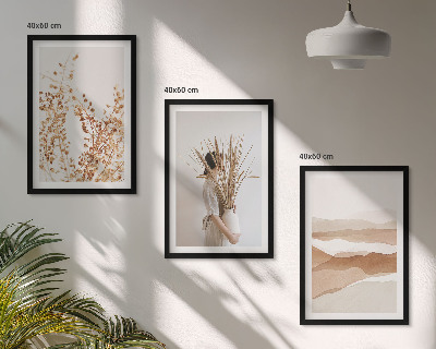 Set di quadri incorniciati Motivi floreali rustici in stile boho