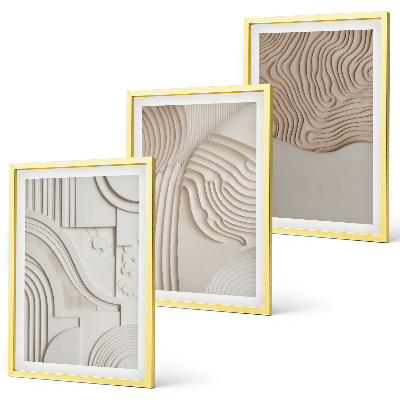 Composizione di quadri Motivi astratti beige e bianchi