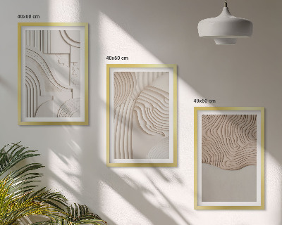 Composizione di quadri Motivi astratti beige e bianchi