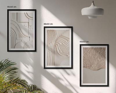 Composizione di quadri Motivi astratti beige e bianchi