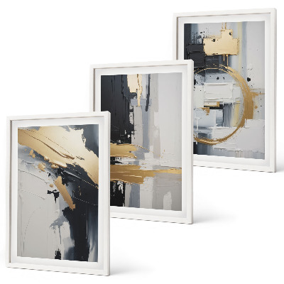 Set di quadri incorniciati Dipinto astratto in bianco e nero