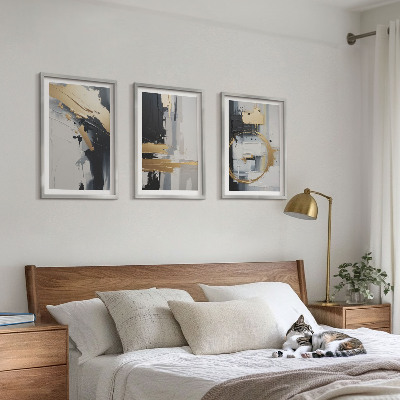 Set di quadri incorniciati Dipinto astratto in bianco e nero