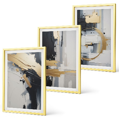 Set di quadri incorniciati Dipinto astratto in bianco e nero