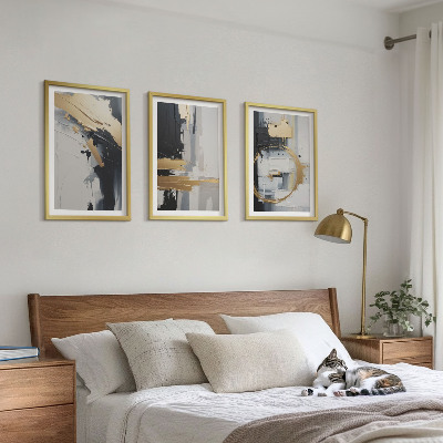 Set di quadri incorniciati Dipinto astratto in bianco e nero