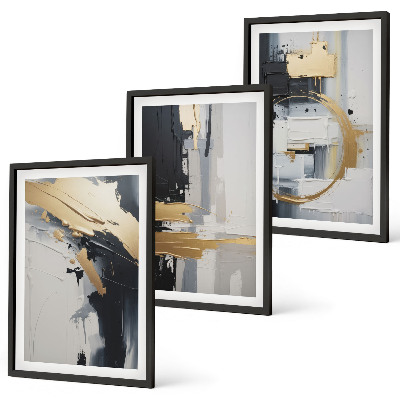 Set di quadri incorniciati Dipinto astratto in bianco e nero