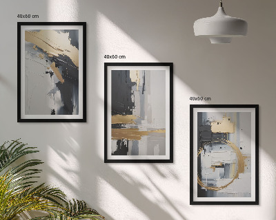 Set di quadri incorniciati Dipinto astratto in bianco e nero