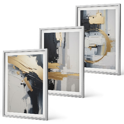 Set di quadri incorniciati Dipinto astratto in bianco e nero