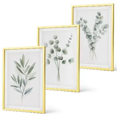 Composizione di quadri con piante e motivi vegetali verdi