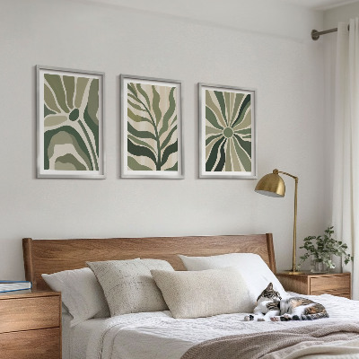 Set di quadri incorniciati Motivi vegetali verdi e beige