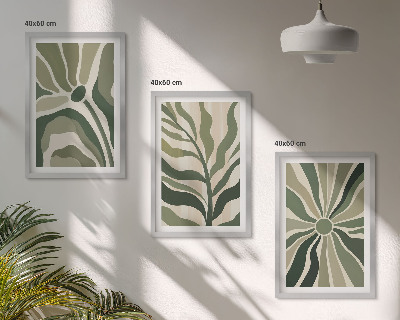 Set di quadri incorniciati Motivi vegetali verdi e beige