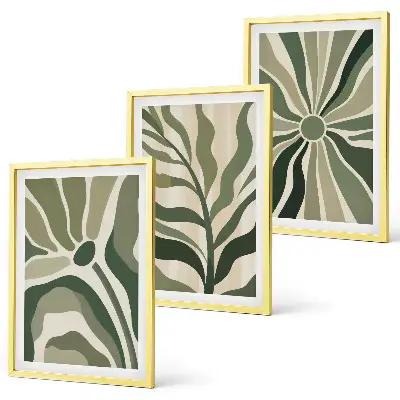 Set di quadri incorniciati con motivi vegetali in tonalità verde e beige
