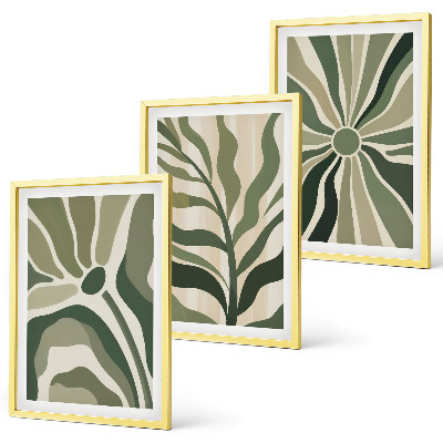Set di quadri incorniciati Motivi vegetali verdi e beige