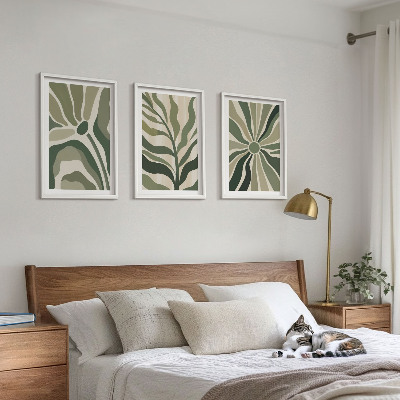 Set di quadri incorniciati Motivi vegetali verdi e beige
