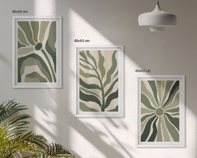 Set di quadri incorniciati Motivi vegetali verdi e beige